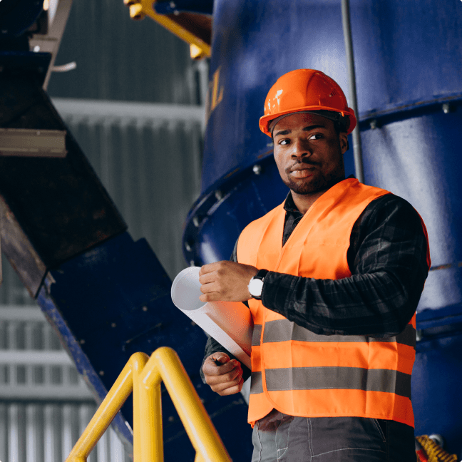 an engineer in an industrial plant