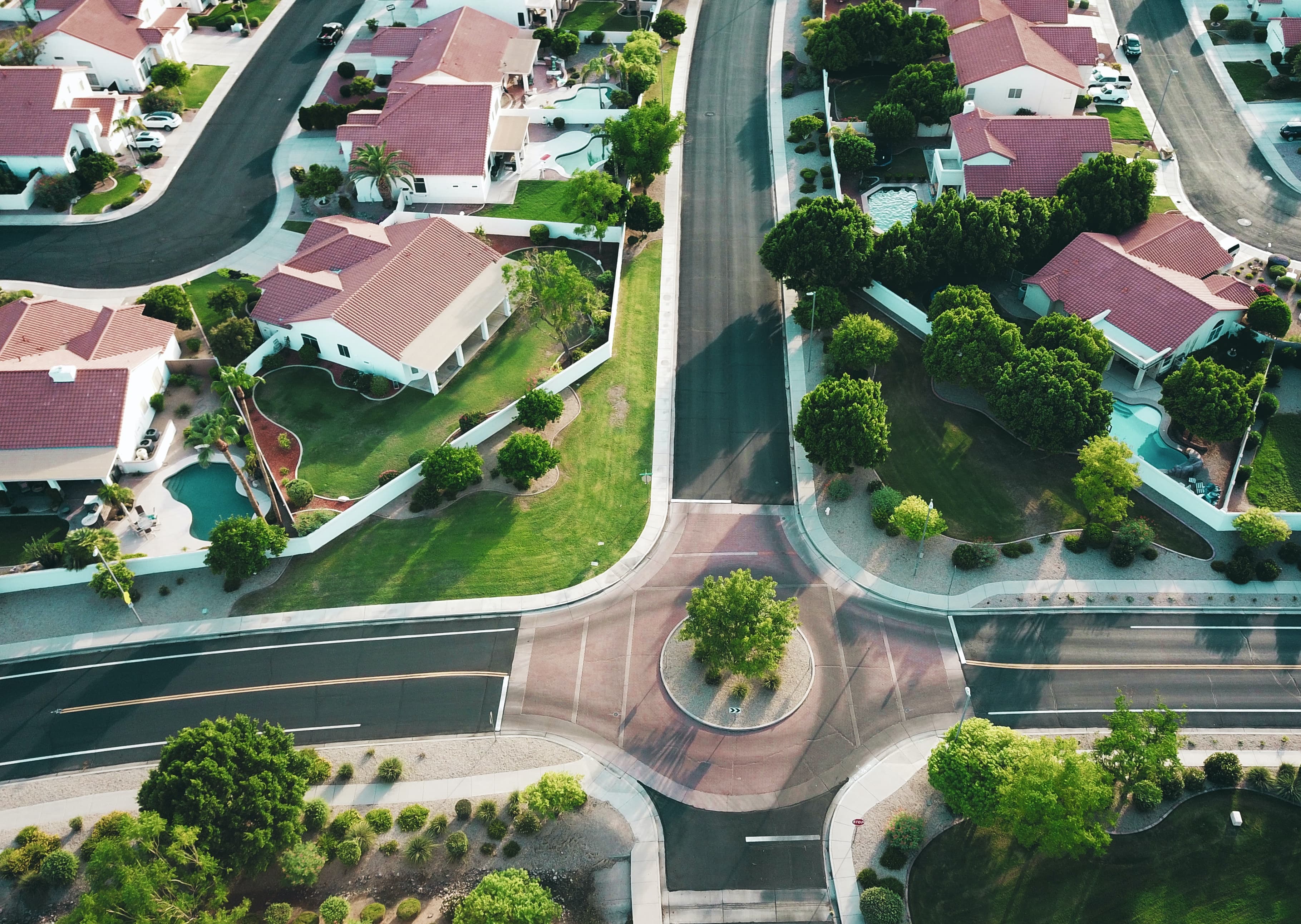an estate from bird view